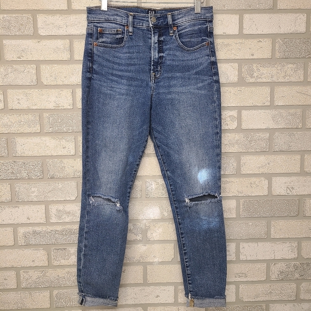Gap Denim Medium Wash Hight Rise True Skinny Jeans size 6 / 28